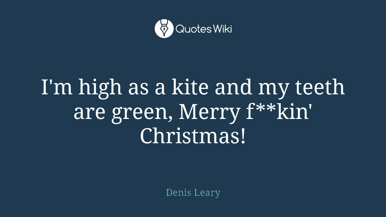 I'm high as a kite and my teeth are green, Merry f**kin' Christmas!