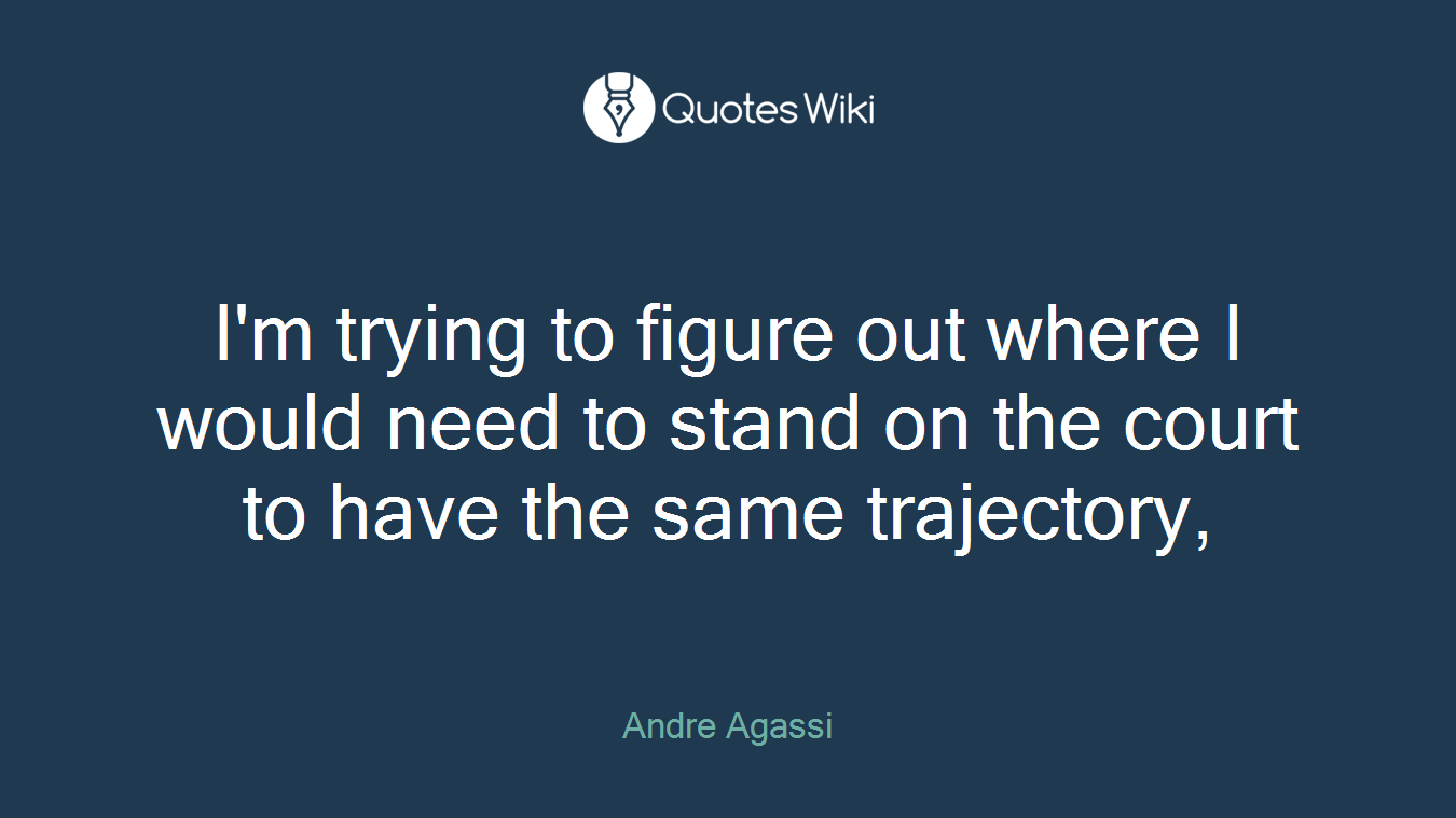 I'm trying to figure out where I would need to stand on the court to have the same trajectory,