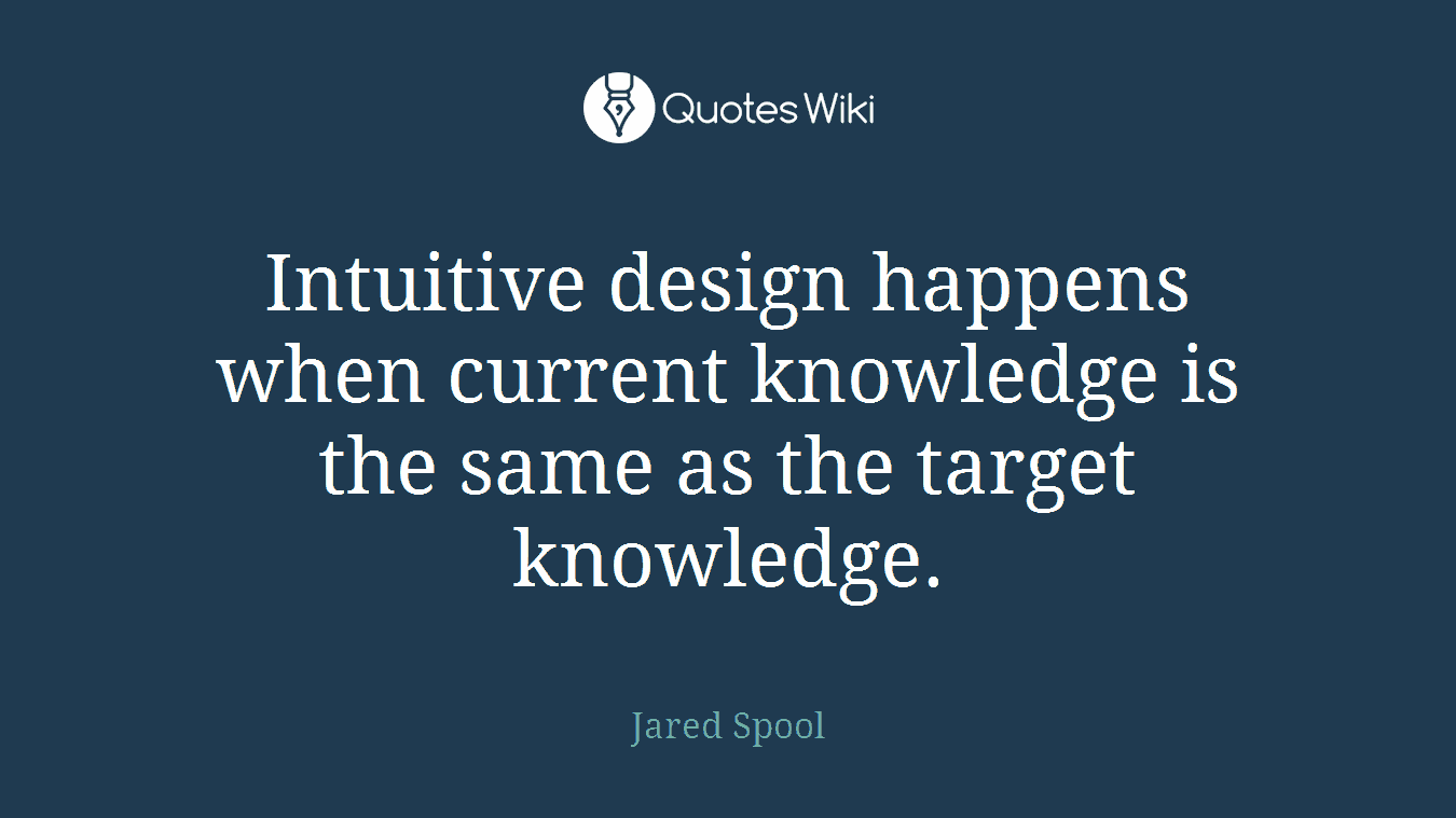 Intuitive design happens when current knowledge is the same as the target knowledge.