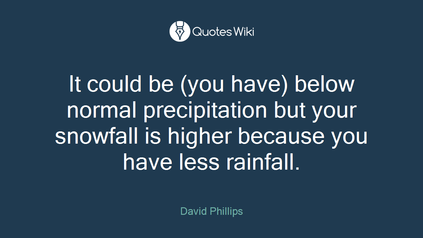 It could be (you have) below normal precipitation but your snowfall is higher because you have less rainfall.