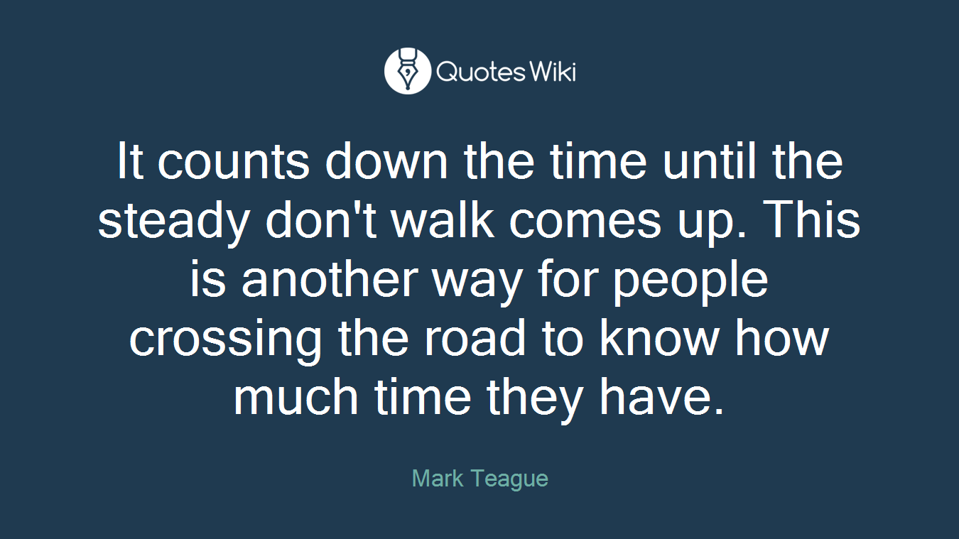 It counts down the time until the steady don't walk comes up. This is another way for people crossing the road to know how much time they have.