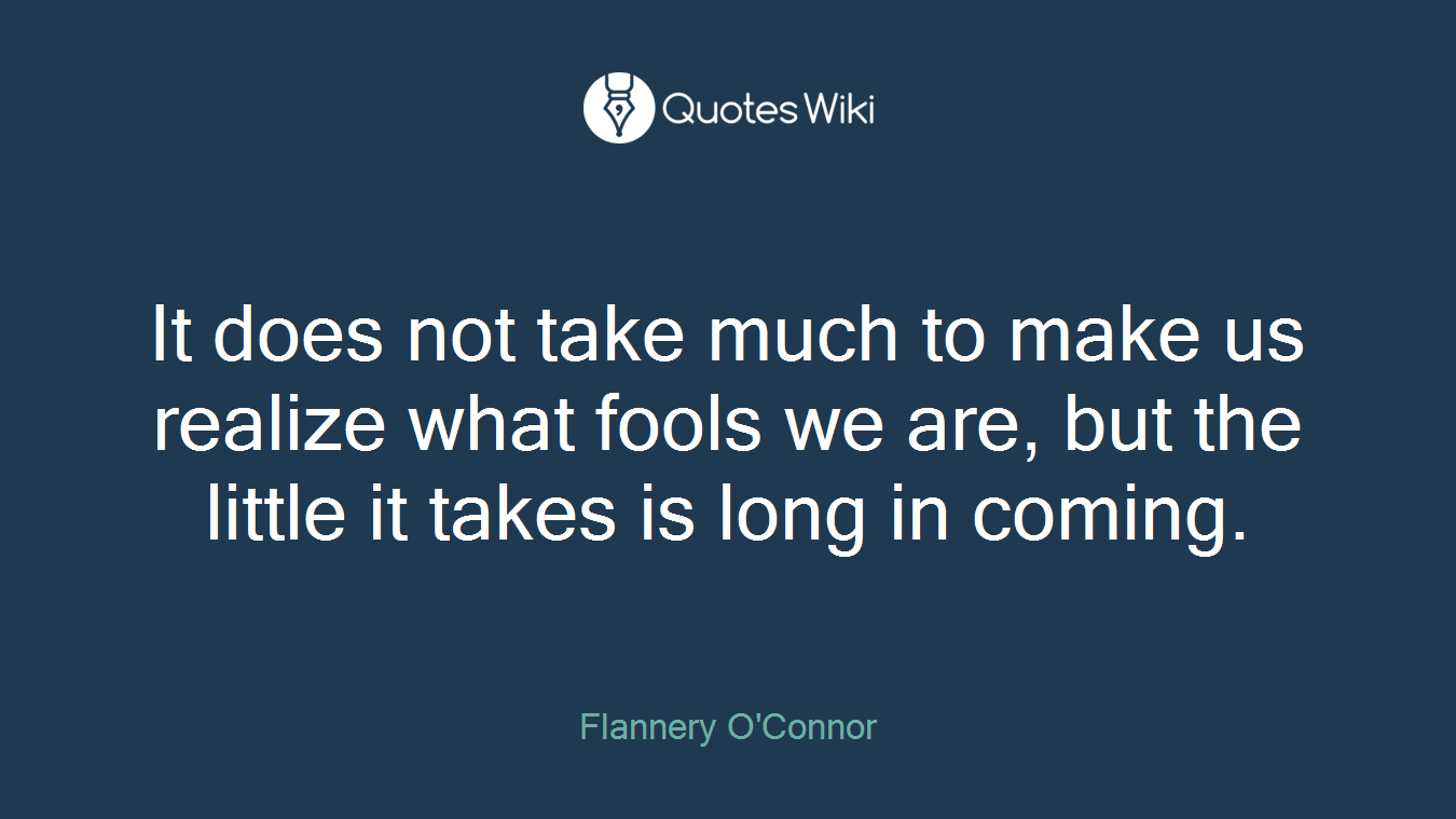 It does not take much to make us realize what fools we are, but the little it takes is long in coming.