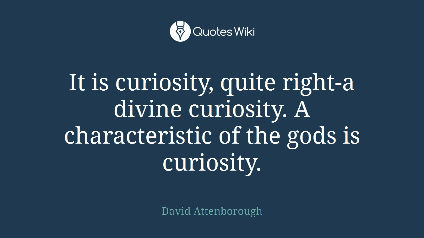 It is curiosity, quite right-a divine curiosity. A characteristic of the gods is curiosity.