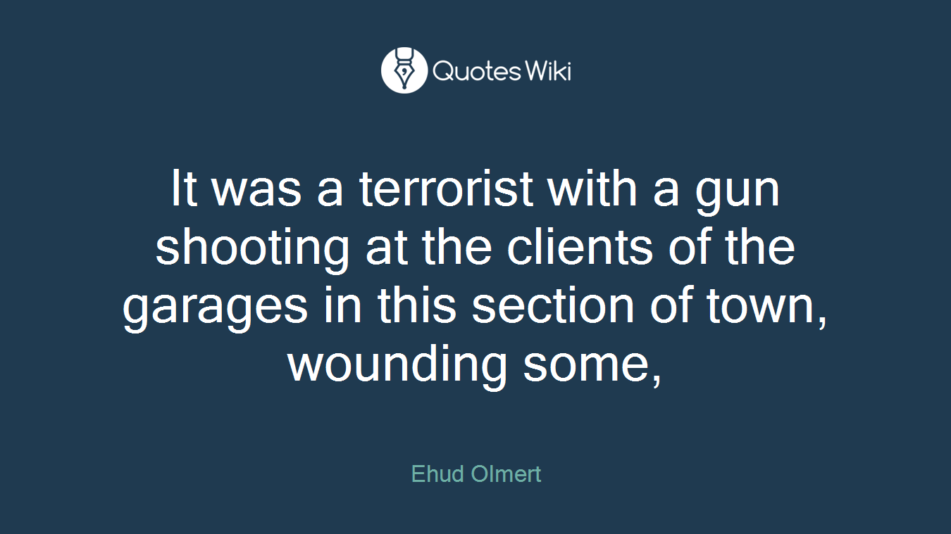 It was a terrorist with a gun shooting at the clients of the garages in this section of town, wounding some,