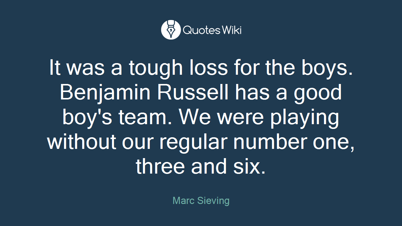 It was a tough loss for the boys. Benjamin Russell has a good boy's team. We were playing without our regular number one, three and six.