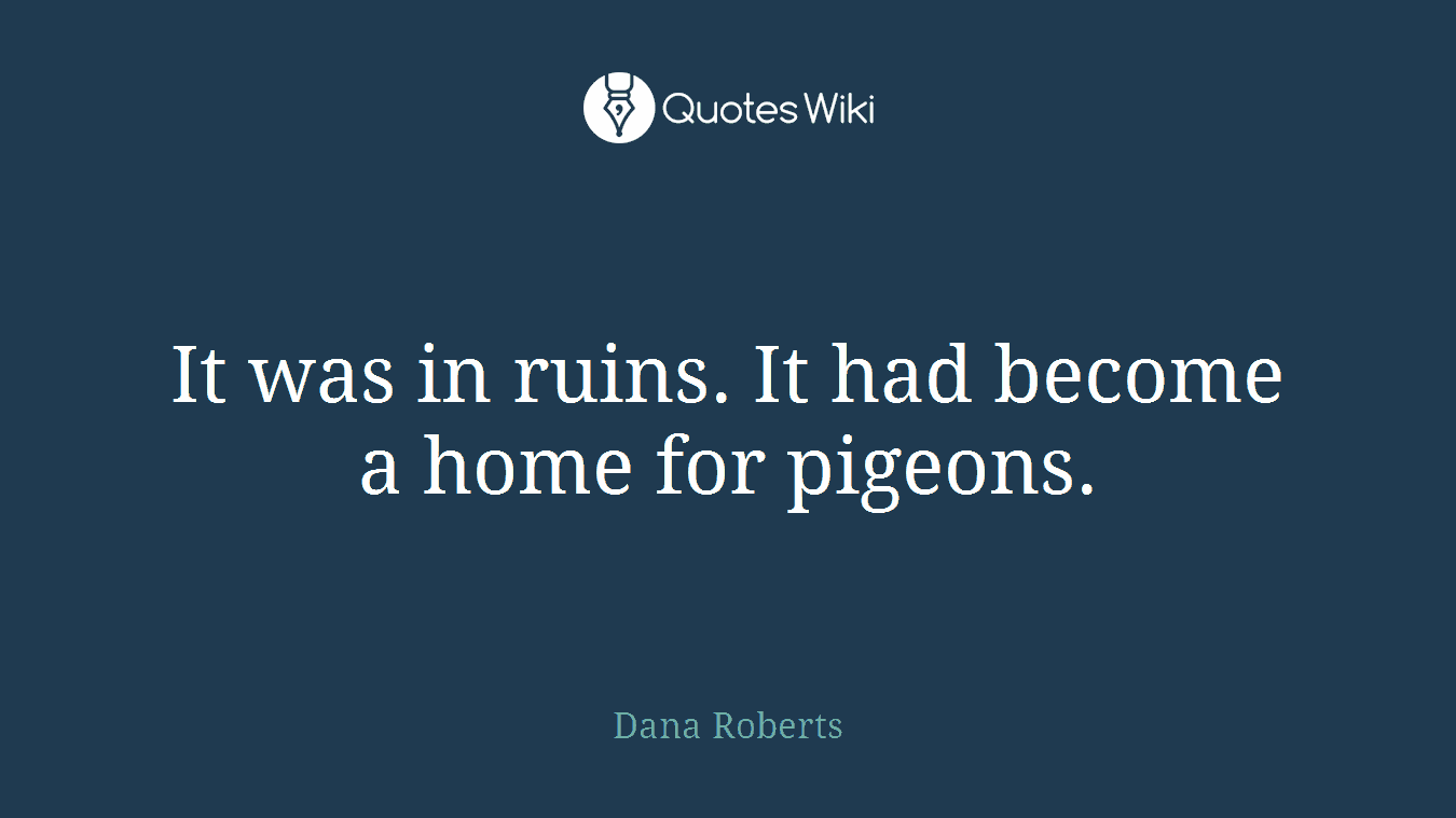 It was in ruins. It had become a home for pigeons.