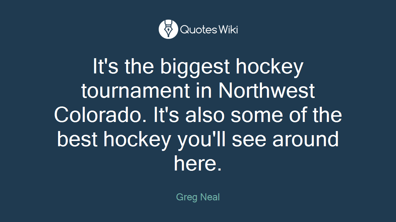 It's the biggest hockey tournament in Northwest Colorado. It's also some of the best hockey you'll see around here.