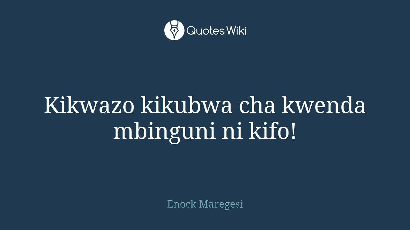 Kikwazo kikubwa cha kwenda mbinguni ni kifo!
