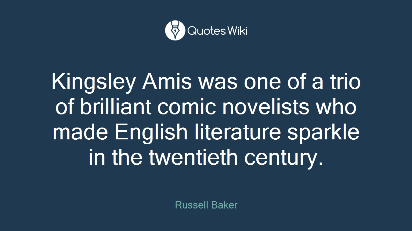 Kingsley Amis was one of a trio of brilliant comic novelists who made English literature sparkle in the twentieth century.