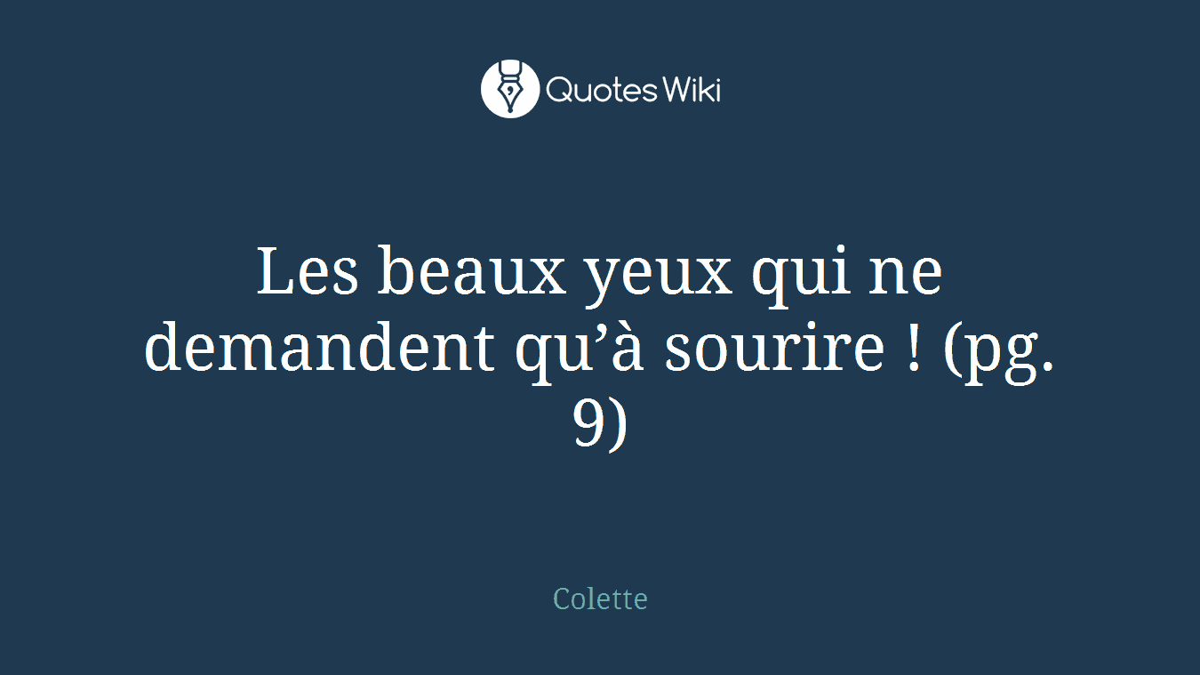 Les beaux yeux qui ne demandent qu’à sourire ! (pg. 9)
