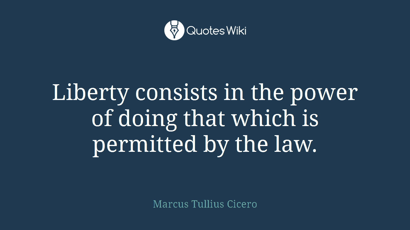 Liberty consists in the power of doing that which is permitted by the law.