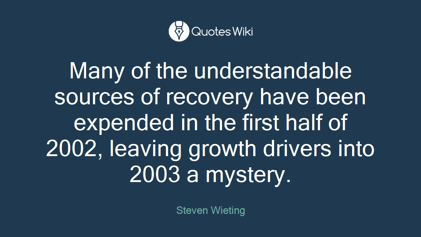 Many of the understandable sources of recovery have been expended in the first half of 2002, leaving growth drivers into 2003 a mystery.