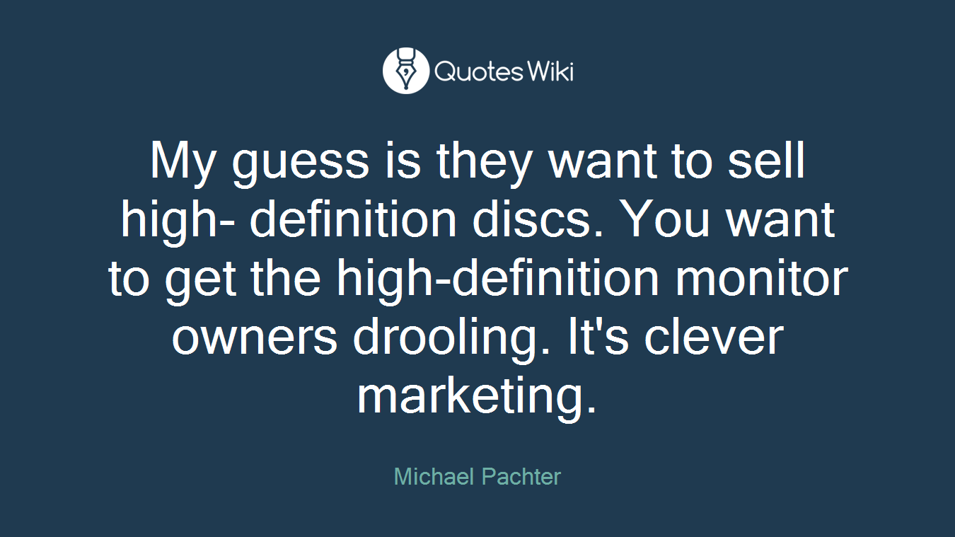 My guess is they want to sell high- definition discs. You want to get the high-definition monitor owners drooling. It's clever marketing.