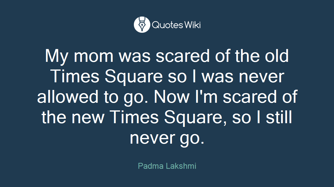 My mom was scared of the old Times Square so I was never allowed to go. Now I'm scared of the new Times Square, so I still never go.
