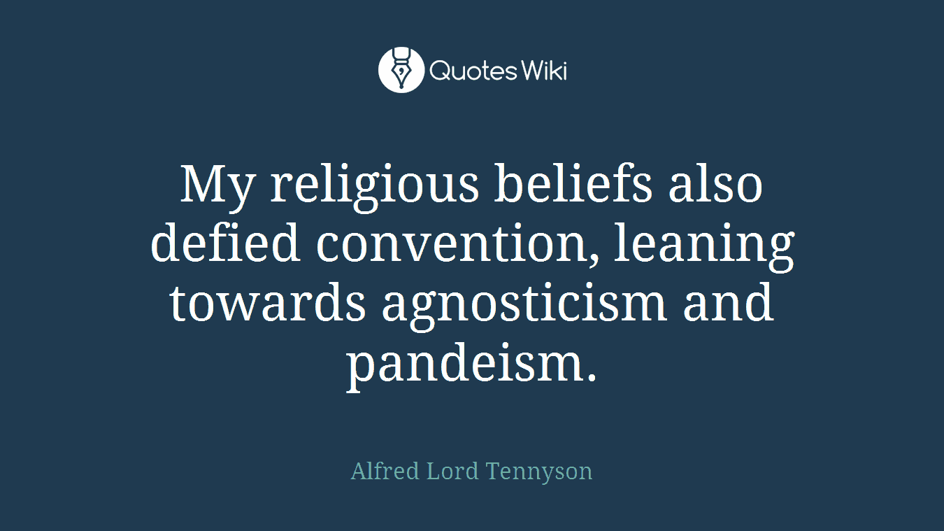My religious beliefs also defied convention, leaning towards agnosticism and pandeism.