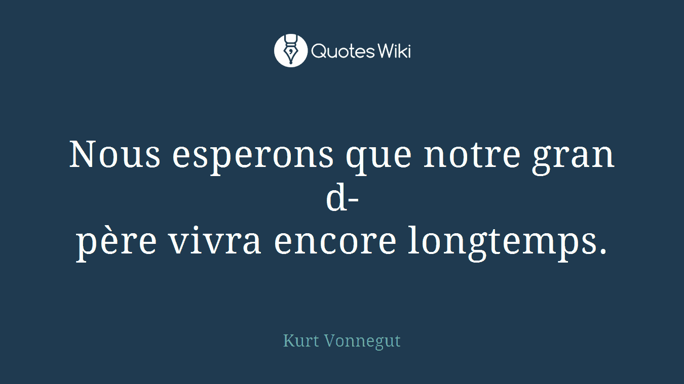 Nous esperons que notre grand-père vivra encore longtemps.