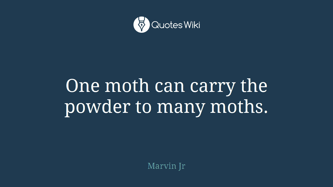 One moth can carry the powder to many moths.