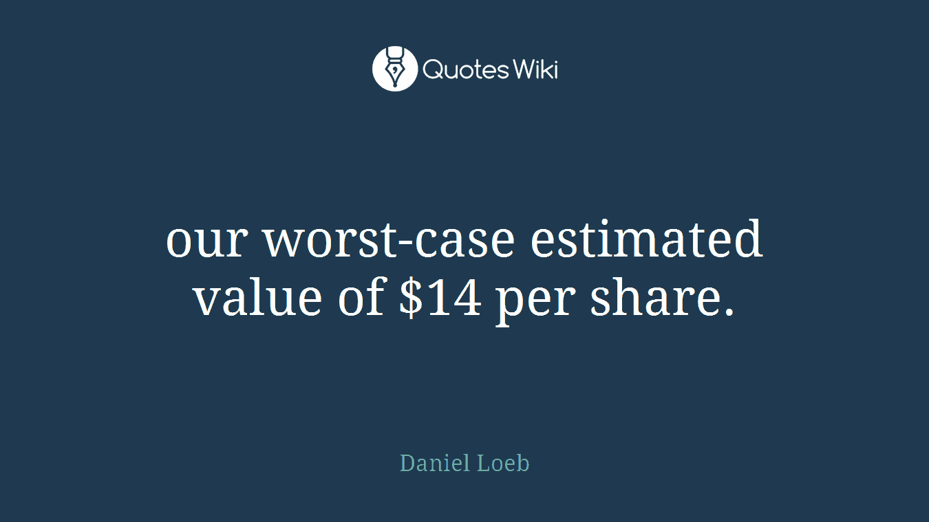 our worst-case estimated value of $14 per share.