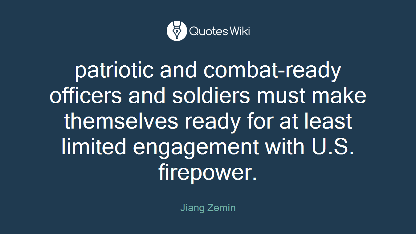 patriotic and combat-ready officers and soldiers must make themselves ready for at least limited engagement with U.S. firepower.