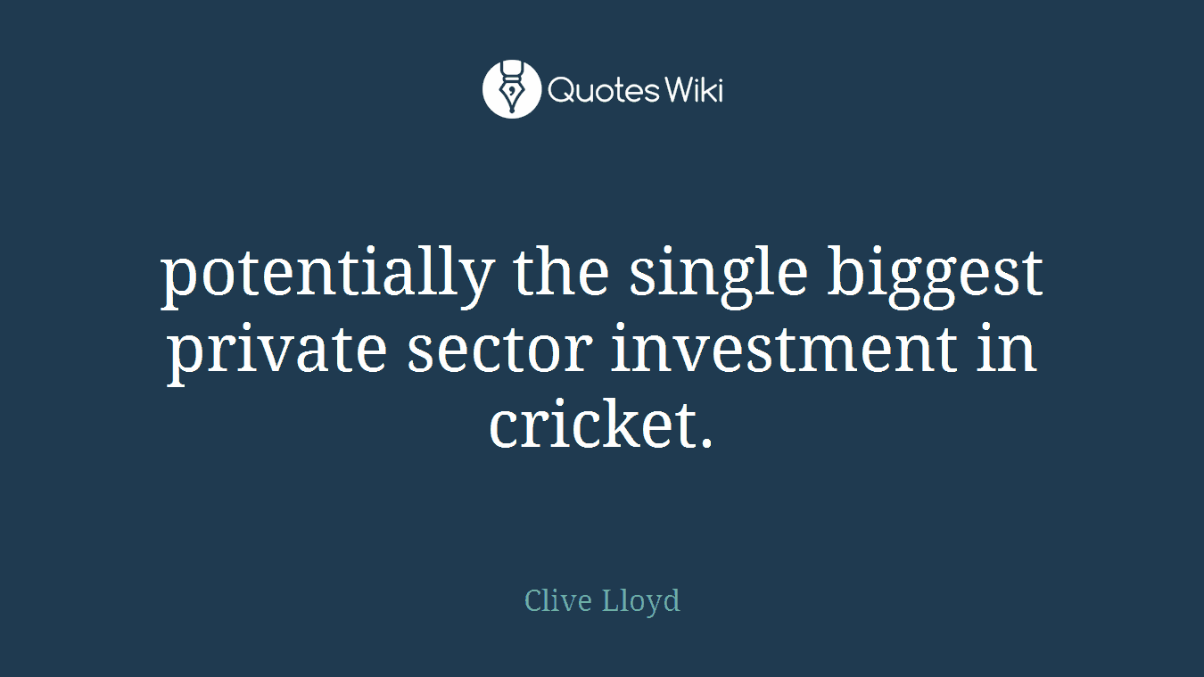 potentially the single biggest private sector investment in cricket.