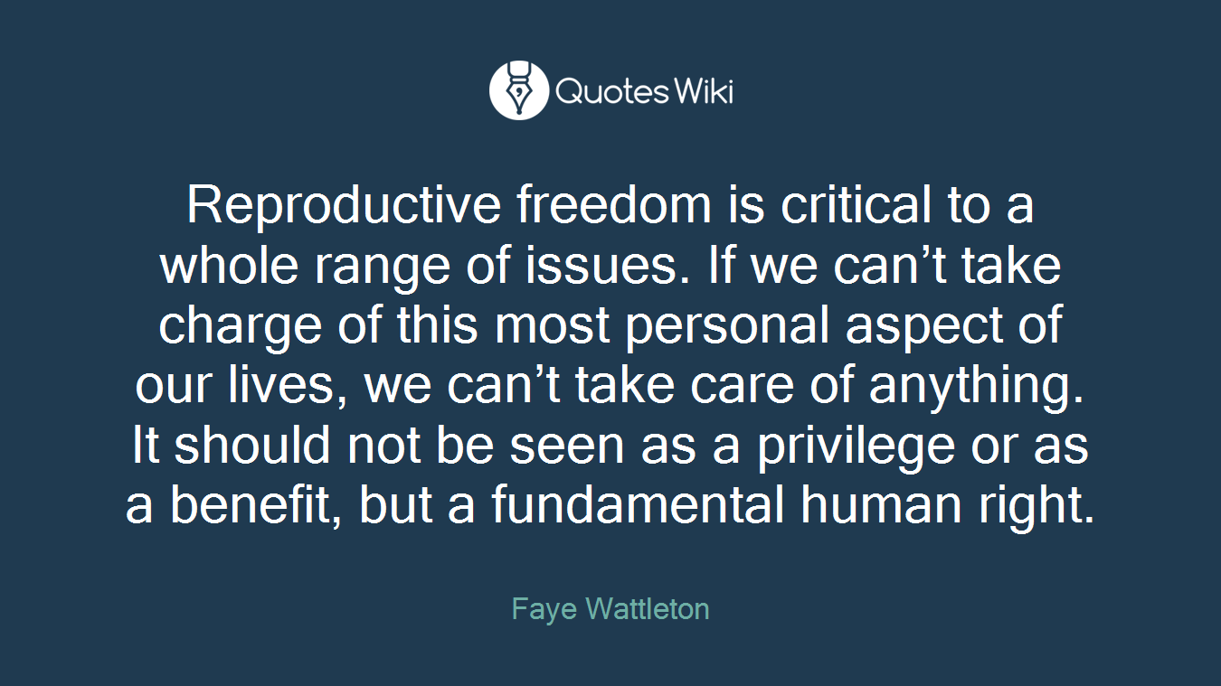 Reproductive freedom is critical to a whole ran...
