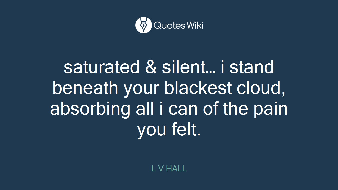 saturated & silent… i stand beneath your blackest cloud, absorbing all i can of the pain you felt.