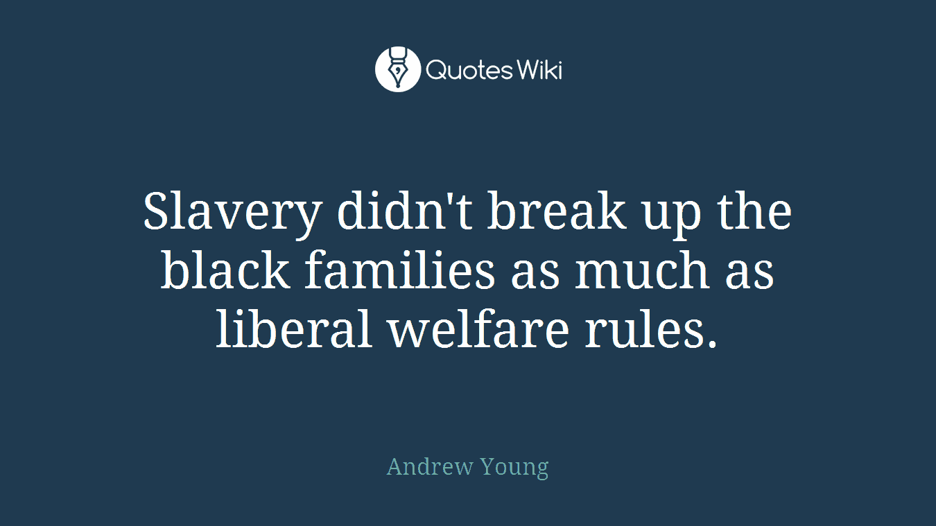 Slavery didn't break up the black families as much as liberal welfare rules.