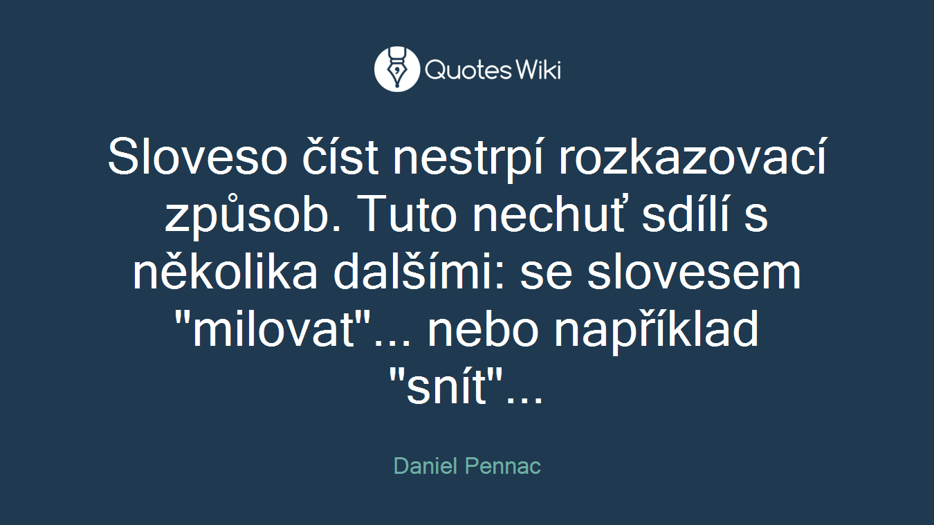Sloveso číst nestrpí rozkazovací způsob. Tuto nechuť sdílí s několika dalšími: se slovesem "milovat"... nebo například "snít"...