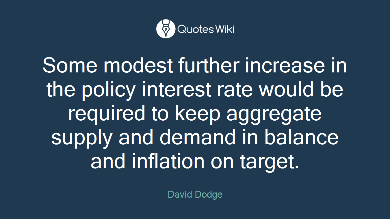 Some modest further increase in the policy interest rate would be required to keep aggregate supply and demand in balance and inflation on target.