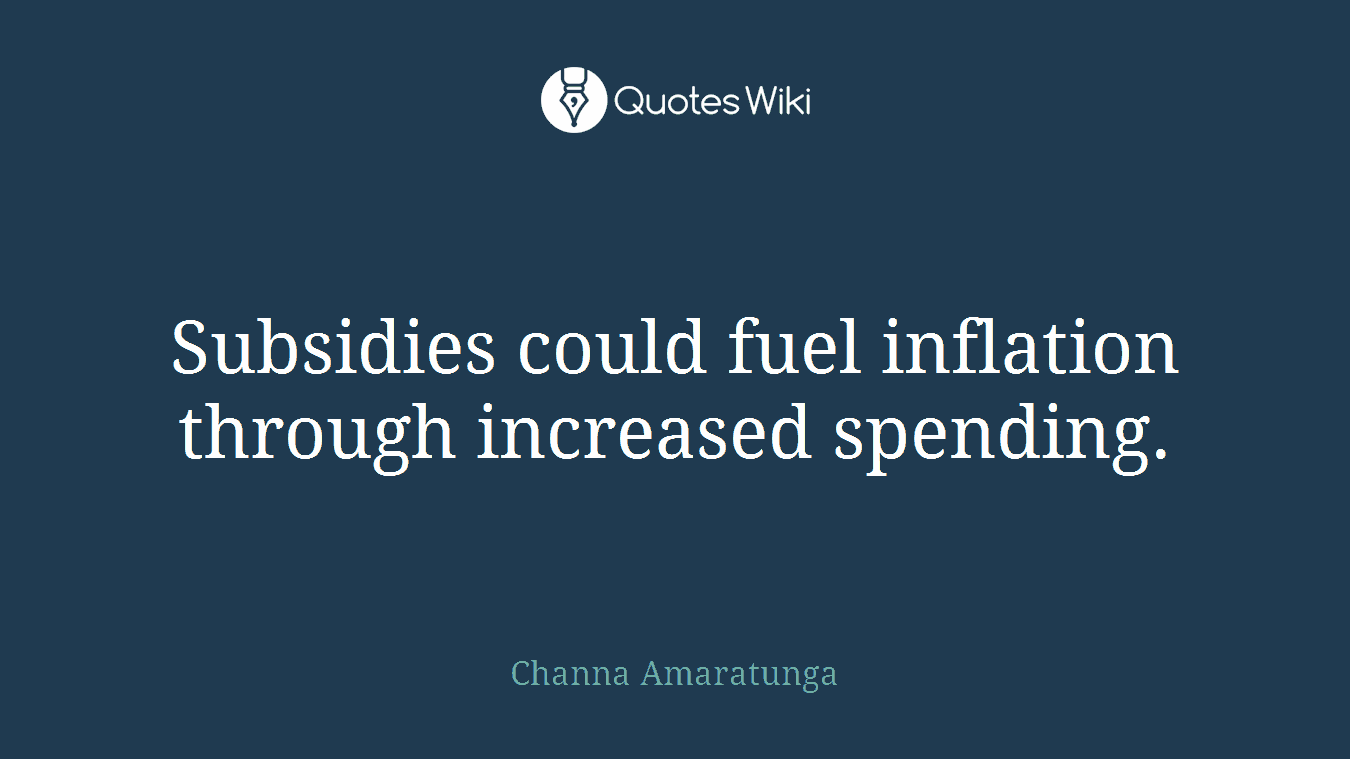 Subsidies could fuel inflation through increased spending.