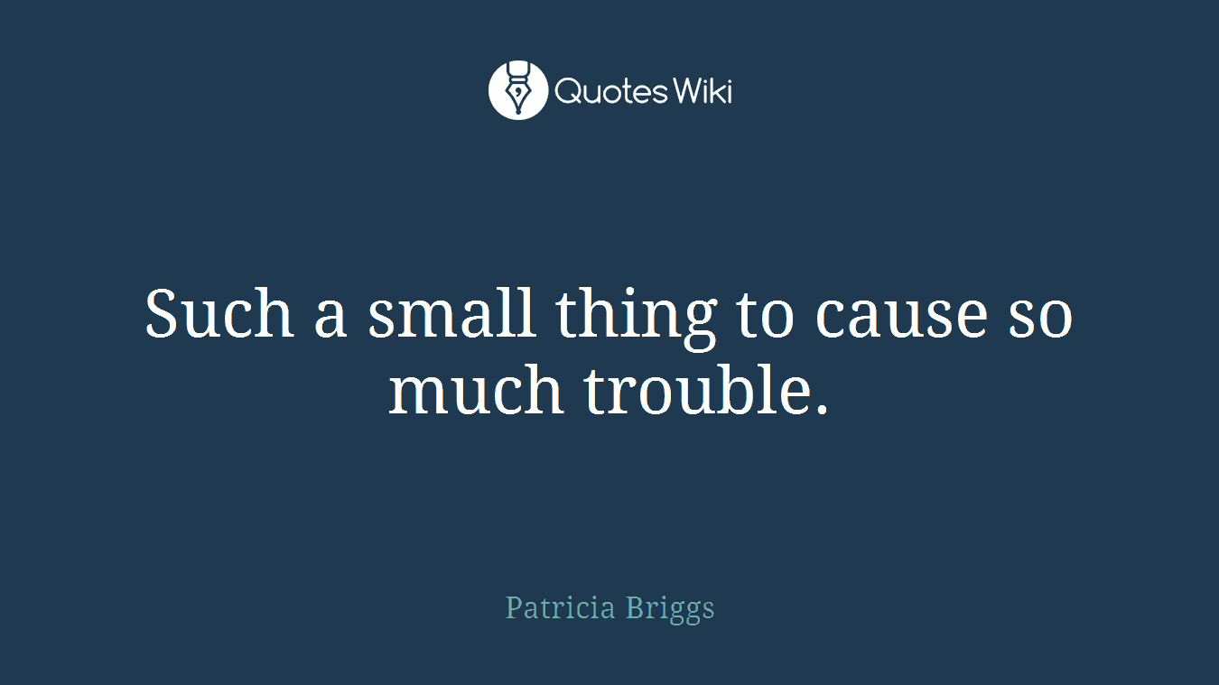 Such a small thing to cause so much trouble.