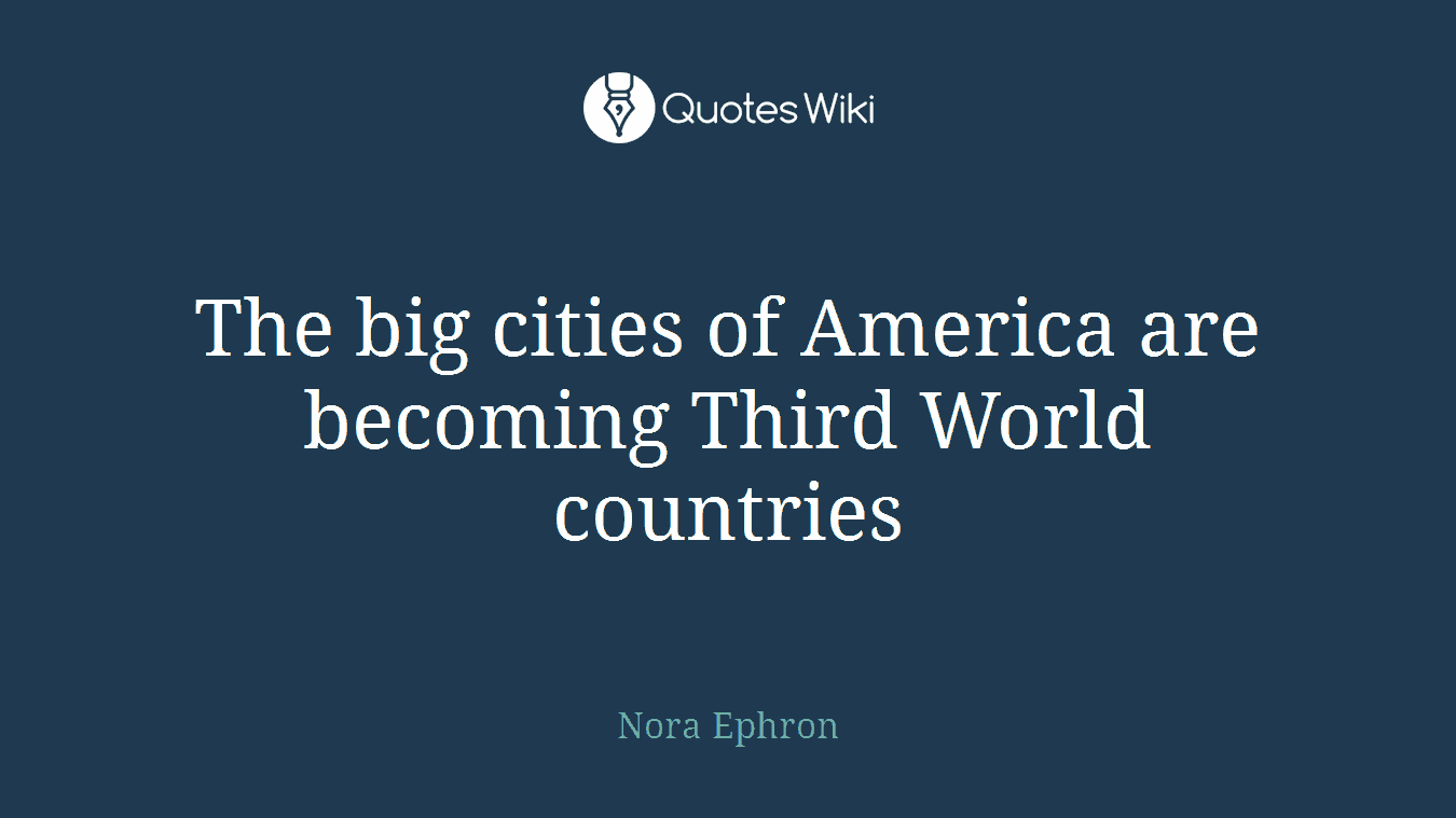 The big cities of America are becoming Third World countries