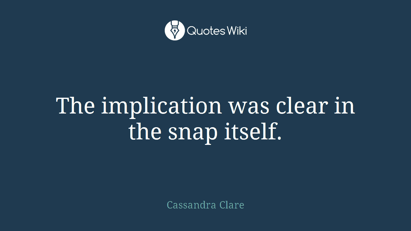 The implication was clear in the snap itself.