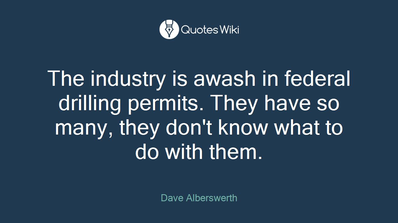 The industry is awash in federal drilling permits. They have so many, they don't know what to do with them.