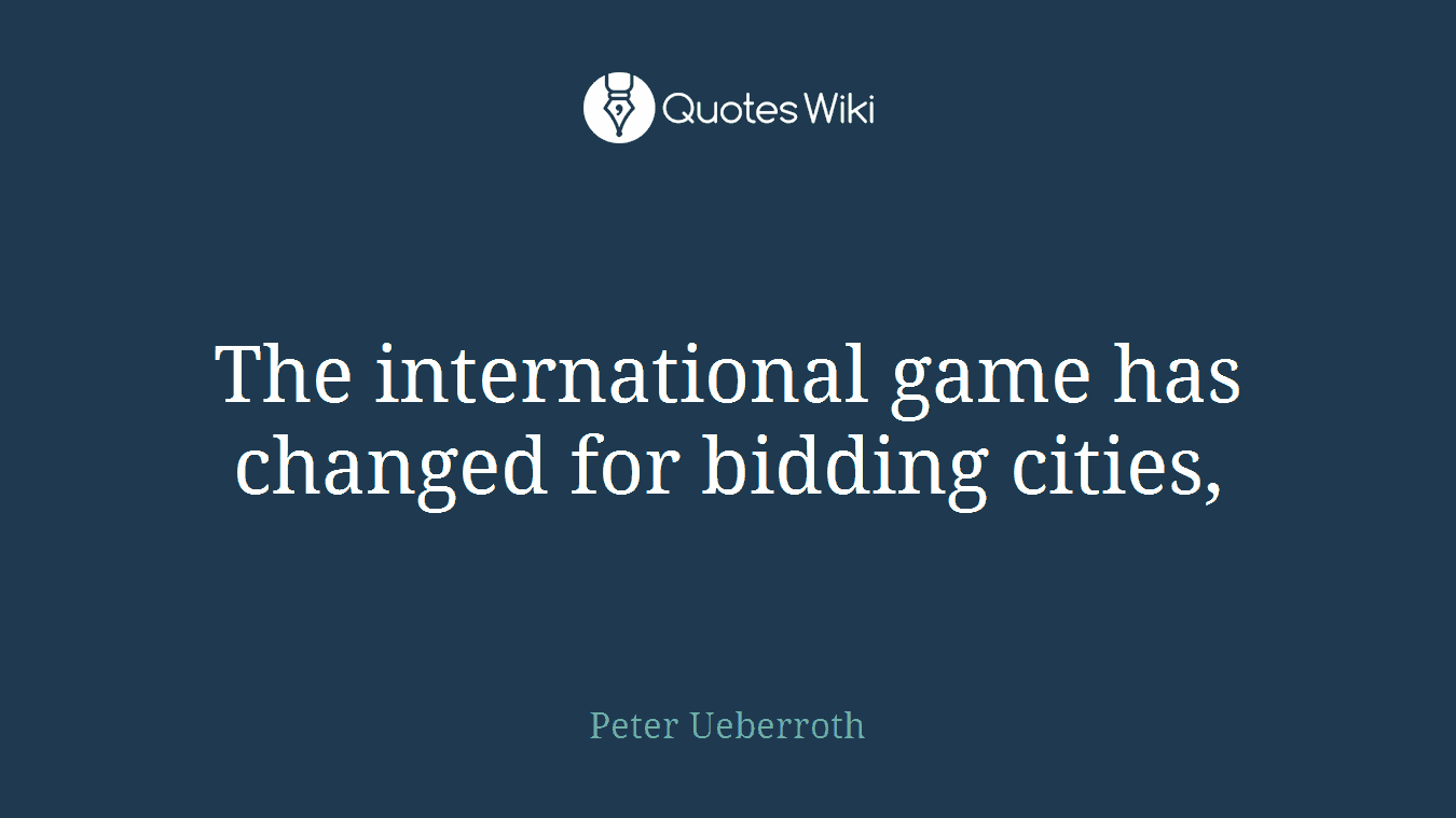 The international game has changed for bidding cities,