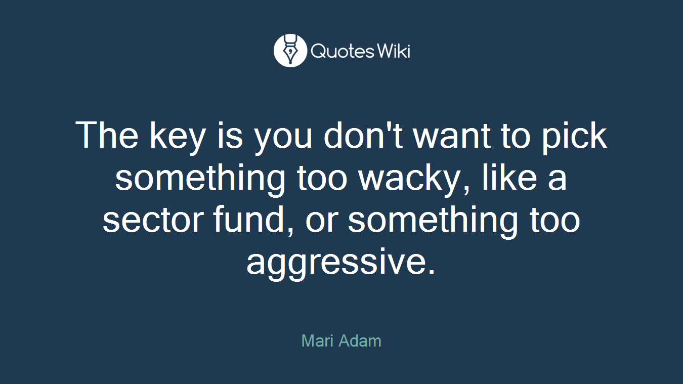 The key is you don't want to pick something too wacky, like a sector fund, or something too aggressive.