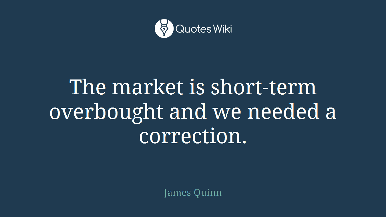 The market is short-term overbought and we needed a correction.