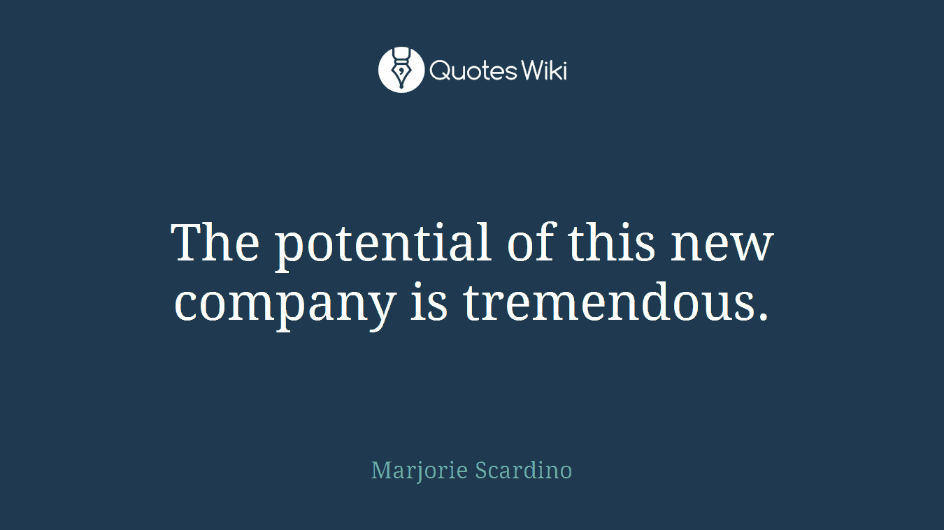 The potential of this new company is tremendous.