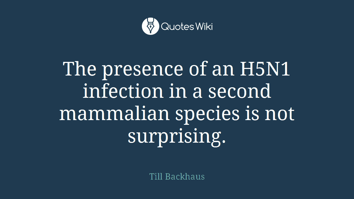 The presence of an H5N1 infection in a second mammalian species is not surprising.