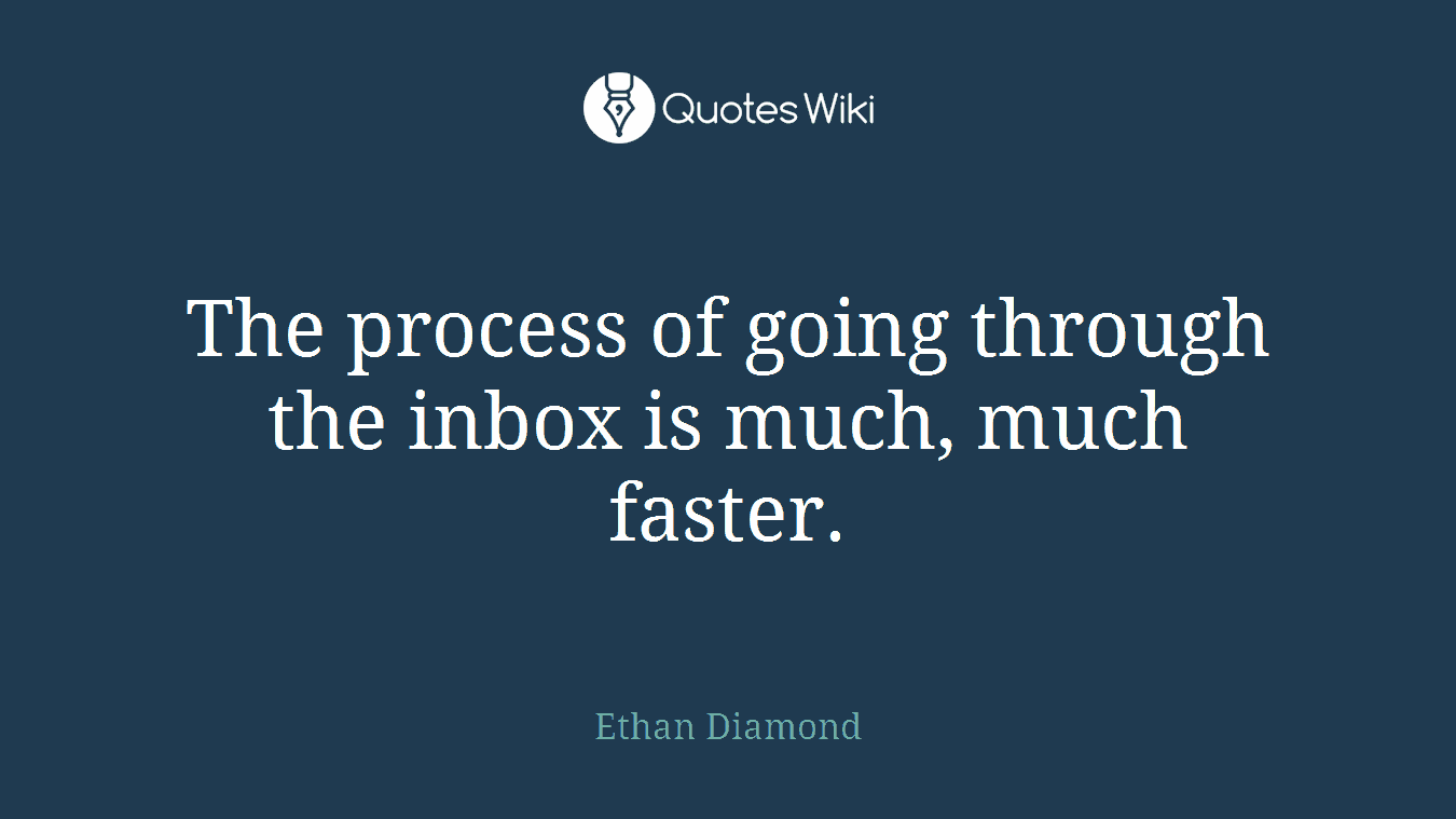 The process of going through the inbox is much, much faster.