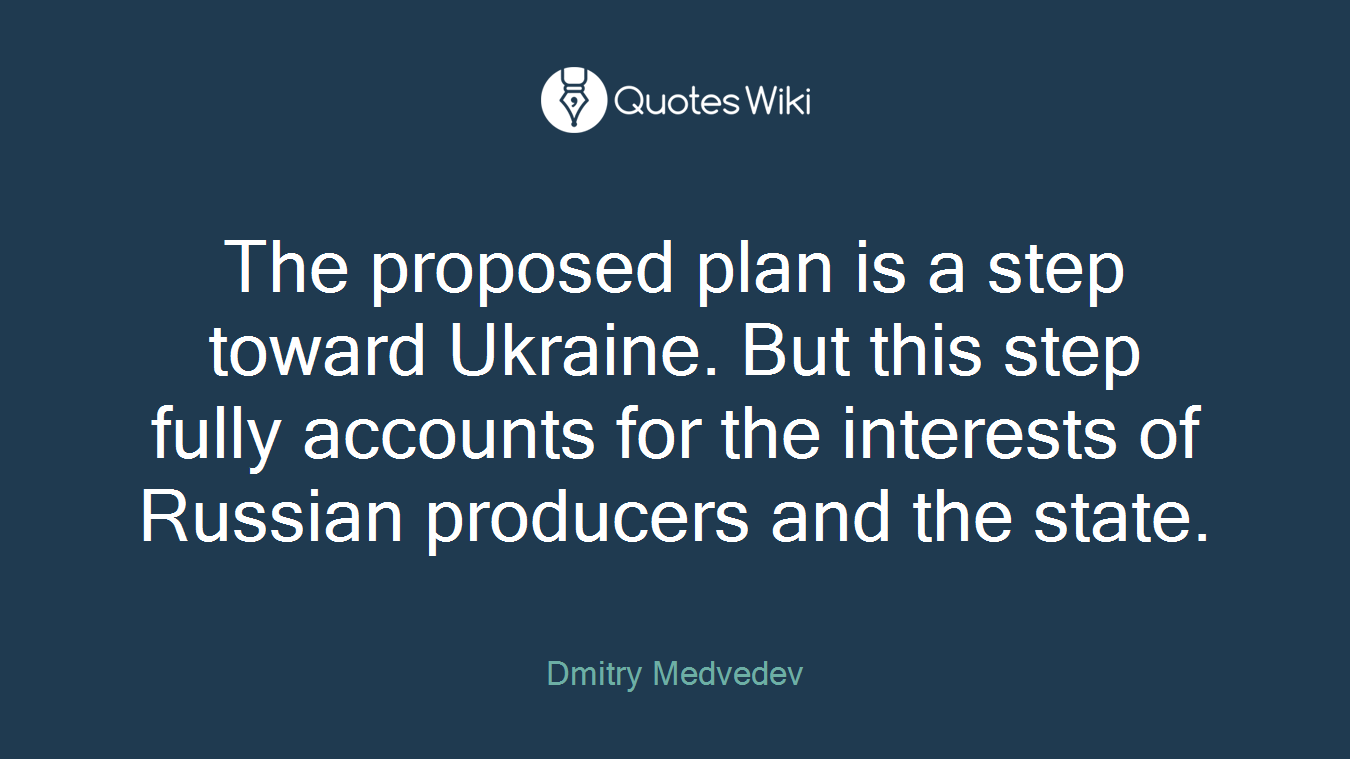 The proposed plan is a step toward Ukraine. But this step fully accounts for the interests of Russian producers and the state.