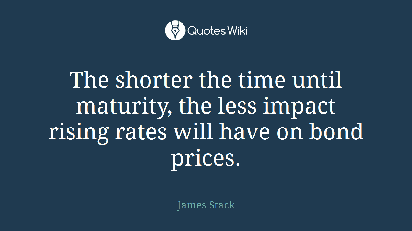 The shorter the time until maturity, the less impact rising rates will have on bond prices.