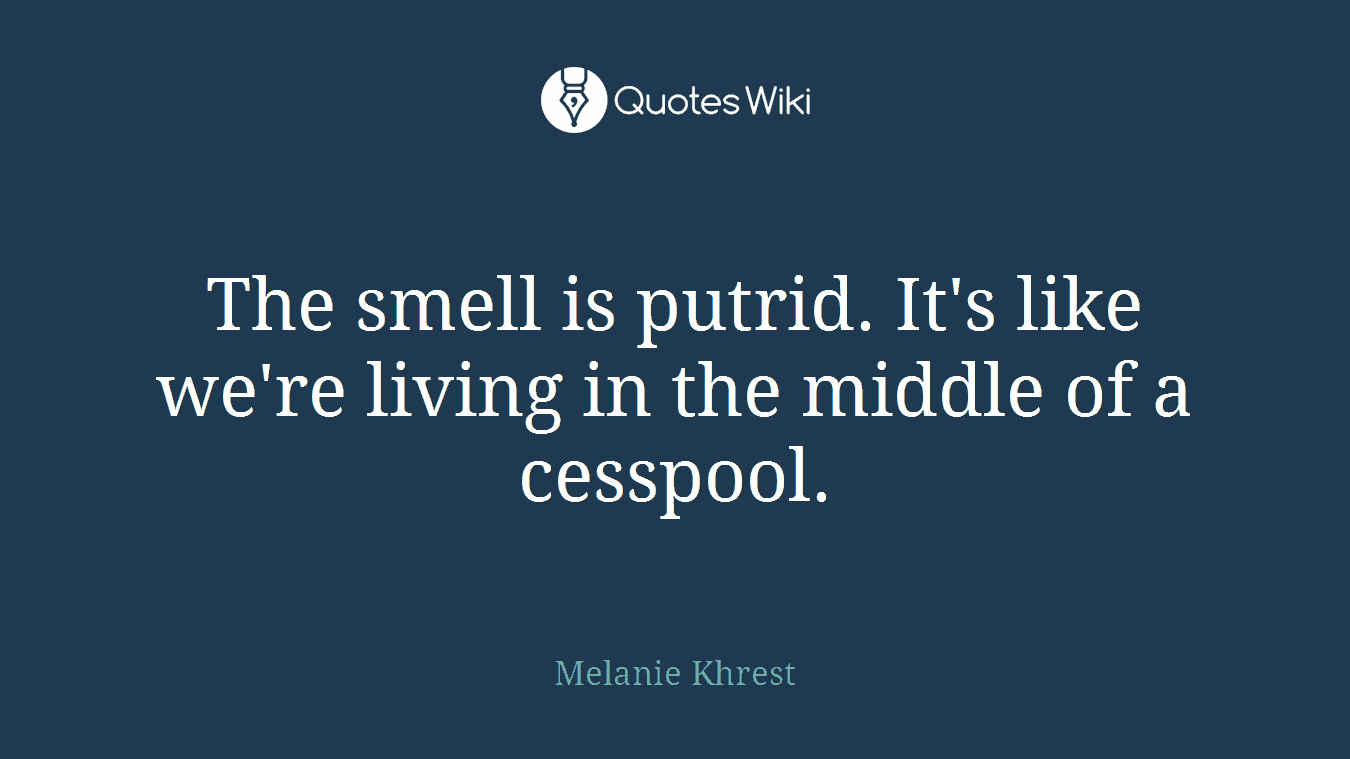 The smell is putrid. It's like we're living in the middle of a cesspool.