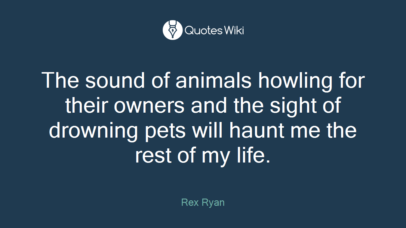 The sound of animals howling for their owners and the sight of drowning pets will haunt me the rest of my life.