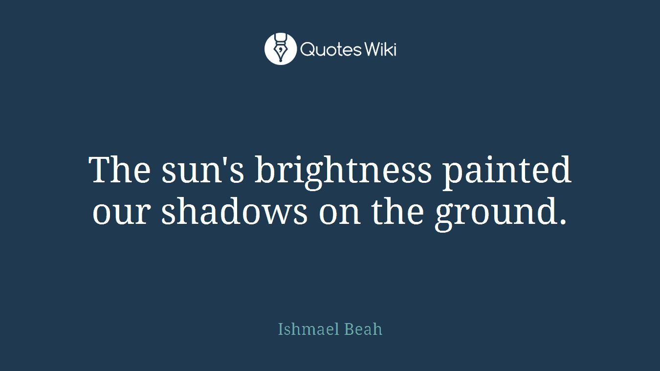 The sun's brightness painted our shadows on the ground.