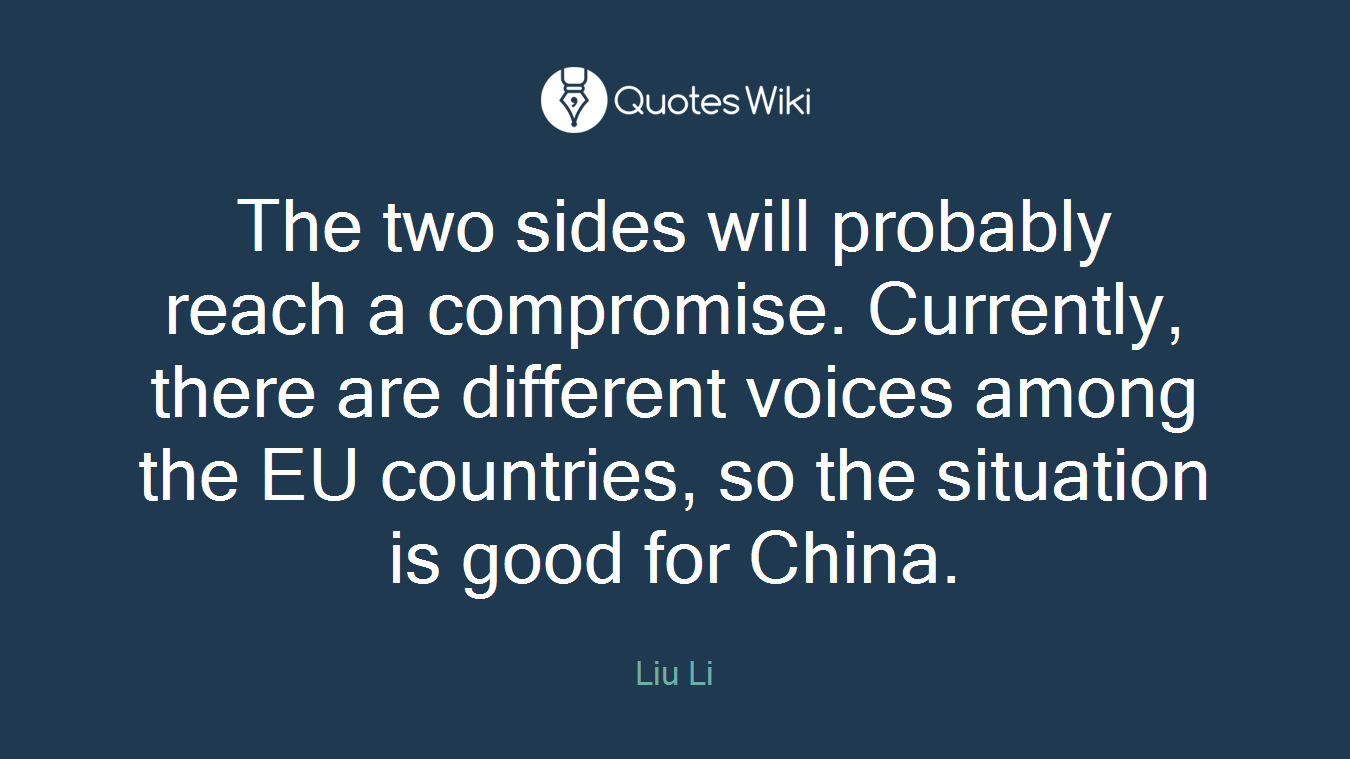 The two sides will probably reach a compromise. Currently, there are different voices among the EU countries, so the situation is good for China.