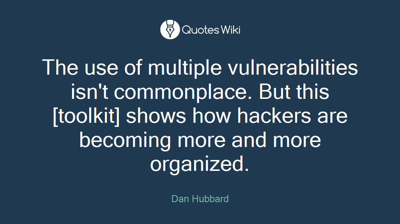 The use of multiple vulnerabilities isn't commonplace. But this [toolkit] shows how hackers are becoming more and more organized.