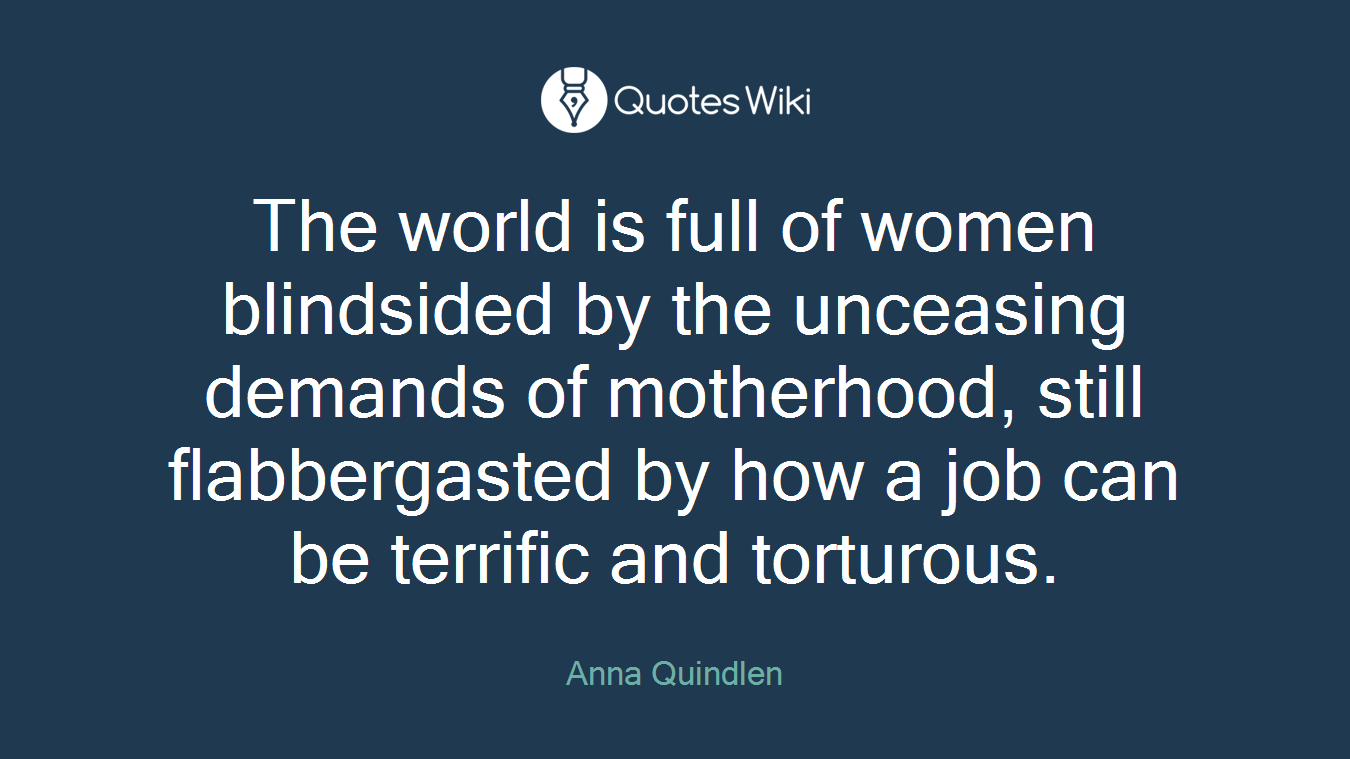 The world is full of women blindsided by the unceasing demands of motherhood, still flabbergasted by how a job can be terrific and torturous.