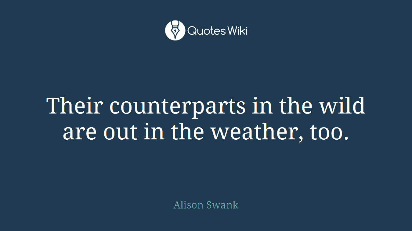 Their counterparts in the wild are out in the weather, too.