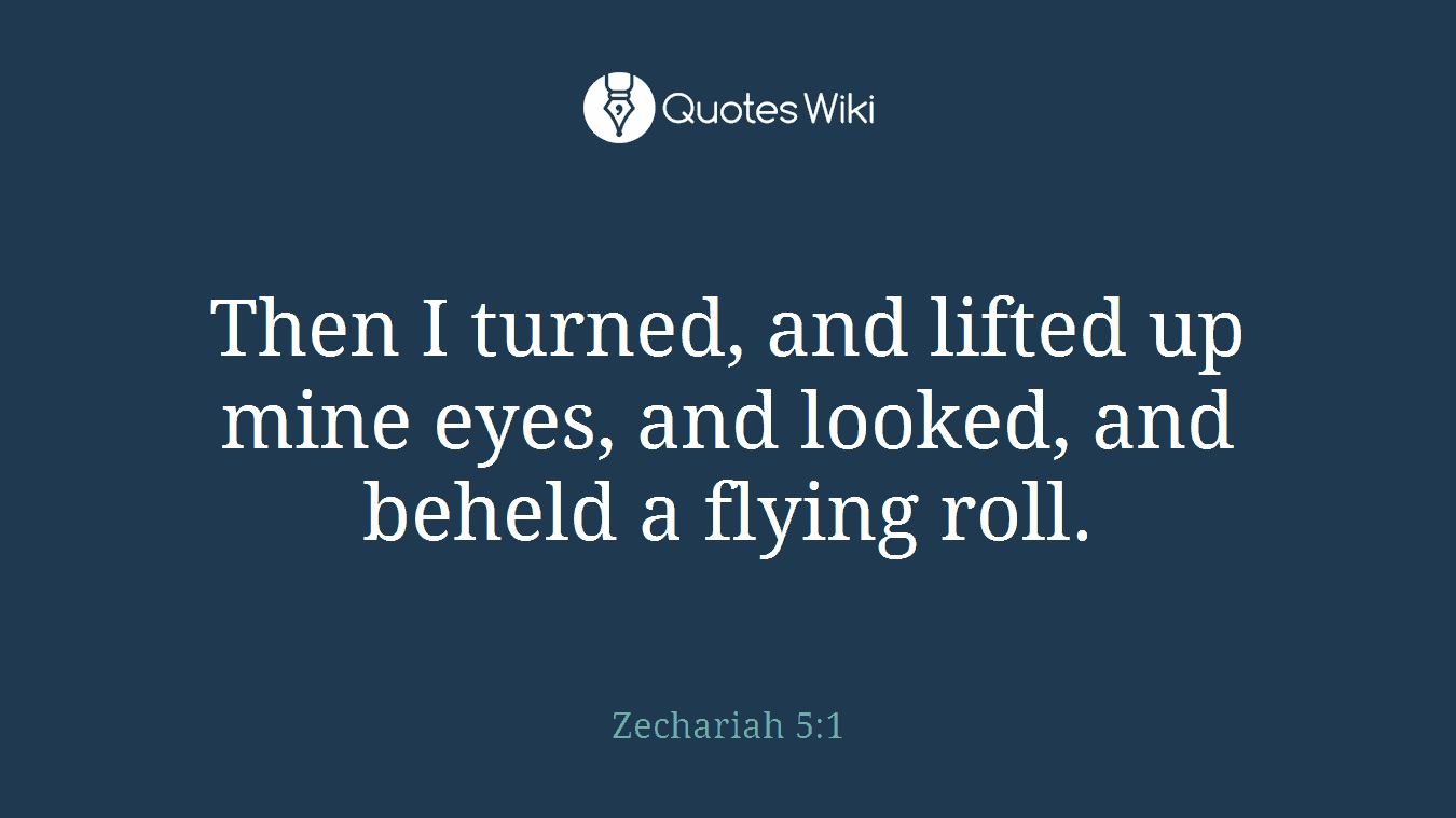 Then I turned, and lifted up mine eyes, and looked, and beheld a flying roll.